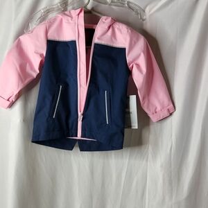 SWISS TECH Hooded Jacket Size 2T Light Pink-Dark Blue Colors